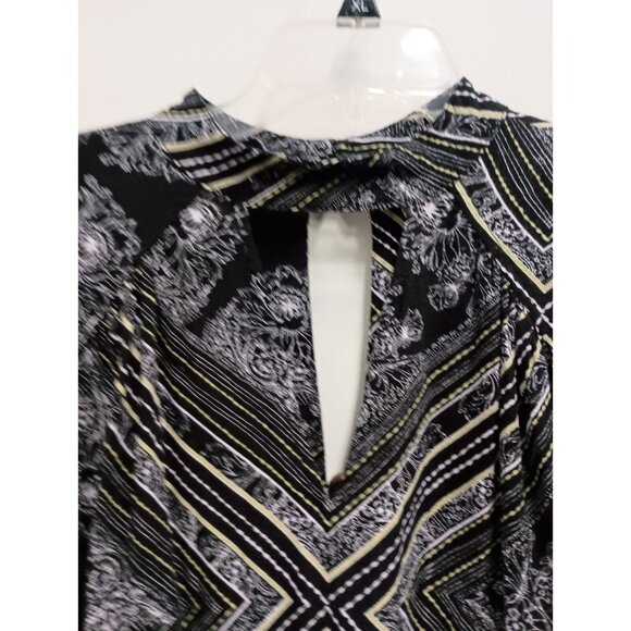 Free People Walking On A Dream Tunic Top Womens Medium Black Floral BOHO Casual - Picture 3 of 9